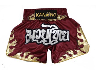 Kanong Muay Thai shorts - Thaiboxhosen : KNS-145-Maroon