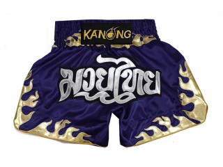 Kanong Muay Thai shorts - Thaiboxhosen : KNS-145-Marineblau