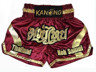 Personalisierte Muay Thai hose : KNSCUST-1200 Maroon