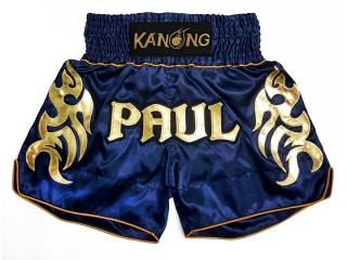 Personalisierte Muay Thai hose : KNSCUST-1204 Marineblau