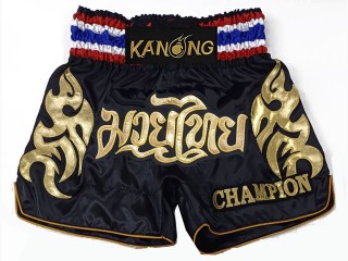 Personalisierte Muay Thai hose : KNSCUST-1206 Schwarz