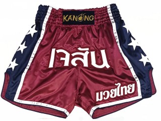 Personalisierte Kickboxing Hose : KNSCUST-1208 Maroon