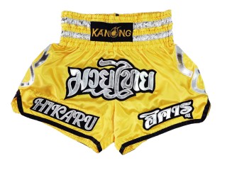 Personalisierte Kickboxing Hose : KNSCUST-1212 Gelb