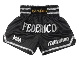 Personalisierte Kickboxing Hose : KNSCUST-1215 Schwarz