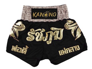 Personalisierte Muay Thai Hose : KNSCUST-1225 Schwarz