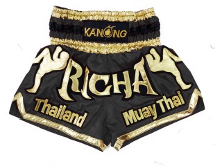 Personalisierte Muay Thai Hose : KNSCUST-1228 Schwarz