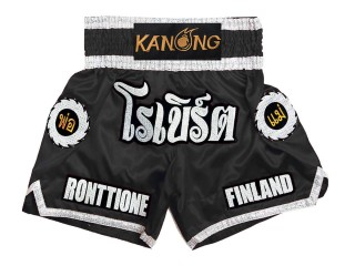 Personalisierte Kickboxing Hosen : KNSCUST-1242-Schwarz