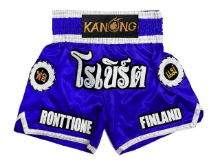 Kundenspezifische Kickboxing Hosen : KNSCUST-1242-Blau