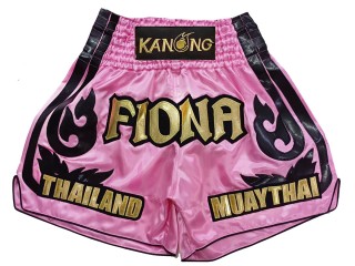 Kundenspezifische Kickboxing Hosen : KNSCUST-1246-Rosa