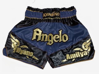 Personalisierte Thai Boxen Hose : KNSCUST-1248-Marineblau