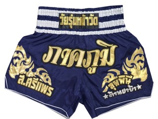 Personalisierte Kickboxing Hosen : KNSCUST-1249-Marineblau