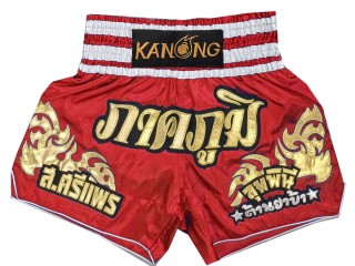 Personalisierte Thai Boxen Hosen : KNSCUST-1249-Rot