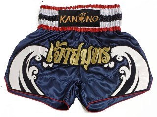 Personalisierte Kickboxing Hosen : KNSCUST-1259 Marineblau
