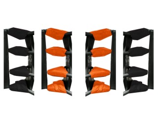 16 pcs x  Muay Thai Spannschlossabdeckungen : Orange/Schwarz