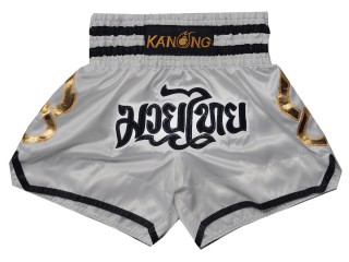 Kanong Muay Thai shorts - Thaiboxhosen : KNS-143-Silver