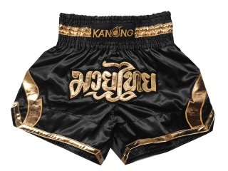 Kanong Muay Thai shorts : KNS-144-Schwarz-Gold