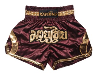 Kanong Muay Thai shorts - Thaiboxhosen : KNS-144-Kastanienbraun