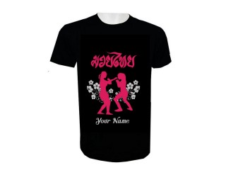 Personalisierte Muay Thai Kickbox-T-Shirt mit Namenszusatz : KNTSHCUSTWO-001