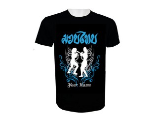 Personalisierte Muay Thai Kickbox-T-Shirt mit Namenszusatz : KNTSHCUSTWO-002