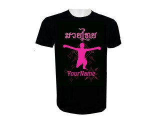Personalisierte Muay Thai Kickbox-T-Shirt mit Namenszusatz : KNTSHCUSTWO-005
