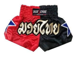 Boxsense Muay Thai shorts - Thaiboxhosen : BXS-089-rot-schwarz