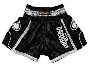 Kanong Retro Muay Thai shorts für Frauen : KNSRTO-208-Schwarz