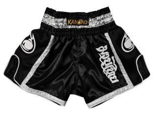 Retro Muay Thai Shorts für Kinder : KNSRTO-208-Schwarz