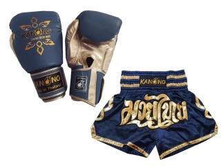  Passende Muay Thai Handschuhe und Personalisierte Muay Thai Shorts : Modell 121 Marine