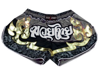 Boxsense Retro Muay Thai shorts - Thaiboxhosen : BXSRTO-028-Grau