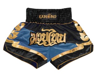 Kanong Muay Thai shorts - Thaiboxhosen : KNS-123-Schwarz-Marine