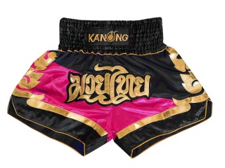 Kanong Muay Thai shorts : KNS-123-Schwarz-Rosa