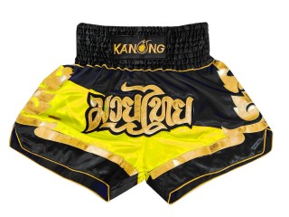 Kanong Muay Thai shorts - Thaiboxhosen : KNS-123-Schwarz-Gelb