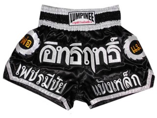 Lumpinee Muay Thai Hosen Damen Frauen : LUM-002-W Schwarz