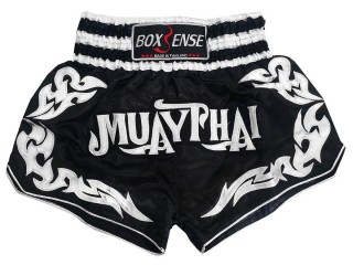 Boxsense Muay Thai shorts - Thaiboxhosen für Kinder & Jugendliche :  BXS-076-BK-K