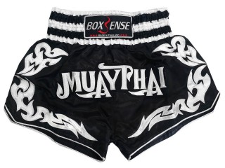 Boxsense Muay Thai shorts : BXS-076-Schwarz