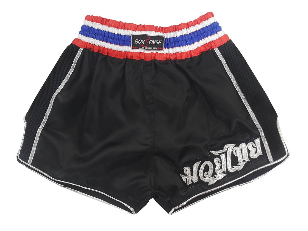 Boxsense Retro Muay Thai shorts - Thaiboxhosen : BXSRTO-001-Schwarz