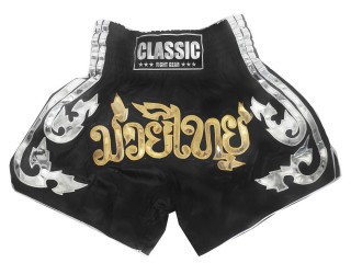 Classic Thaiboxenhose Shorts Hosen für Frauen : CLS-015 Schwarz