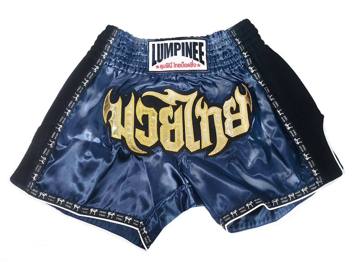 Lumpinee Retro Muay Thai Shorts : LUMRTO-003 Navy
