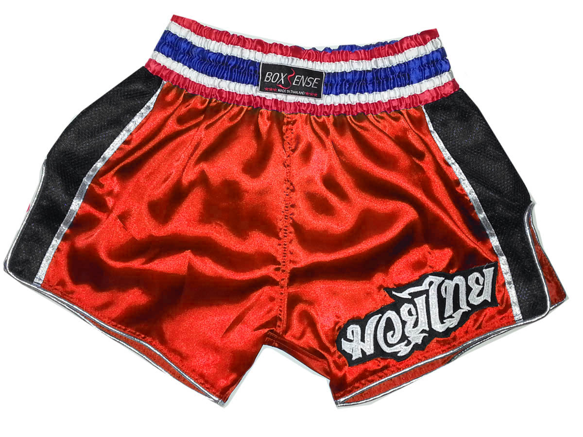 Boxsense Retro Muay Thai shorts - Thaiboxhosen : BXSRTO-001-Rot