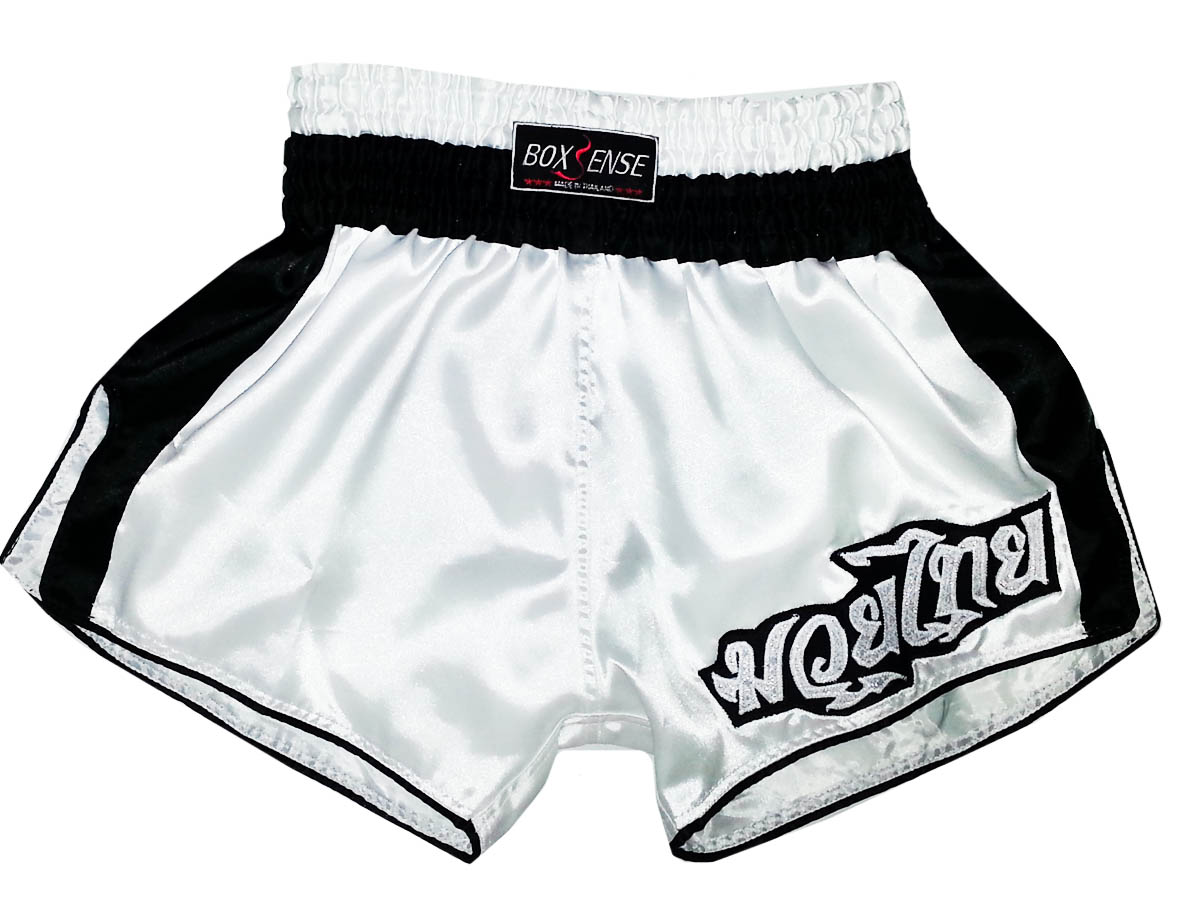 Boxsense Retro Muay Thai shorts - Thaiboxhosen : BXSRTO-002-Weiss