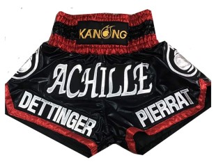 Muay Thai Kickbox hose designen : KNSCUST-1078 Schwarz