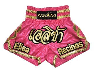 Muay Thai Kickbox hose designen : KNSCUST-1080 Rosa
