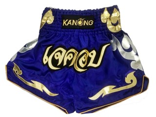 Muay Thai Kickbox hose designen : KNSCUST-1081 Blau