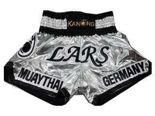 Personalisierte Muay Thai Hose selber machen : KNSCUST-1090 Silber