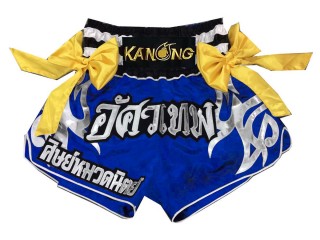 Personalisierte Bänder Muay Thai Hosen : KNSCUST-1109 Blau