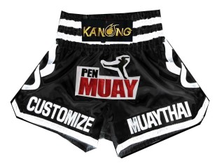 Personalisierte Kick box Hosen : KNSCUST-1115 Schwarz