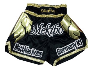 Personalisierte Lion Muay Thai Kickbox hose designen : KNSCUST-1124 Schwarz