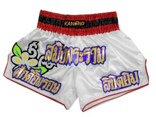 Muay Thai Thaiboxenhose selber machen : KNSCUST-1133 Weiss