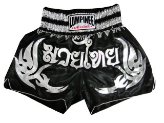 Lumpinee Muay Thai Shorts - Thaiboxhosen : LUM-050-Schwarz-Silber