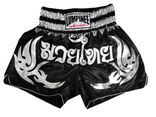 Lumpinee Muay Thai Hose : LUM-050-Schwarz-Silber